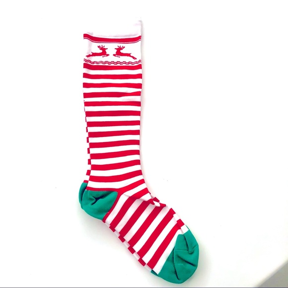 Candy Stripe Holiday Socks Size S/M - Picture 2 of 5